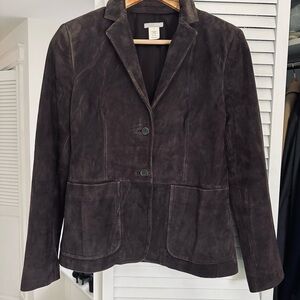 J. Crew Dark Brown Suede Blazer